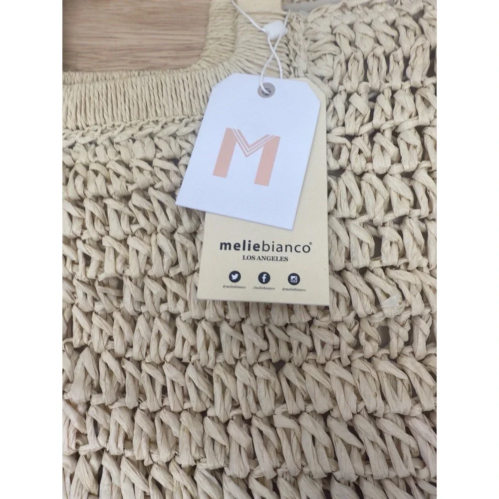 New Women's Melie Bianco Harley Summer Beach Hobo Bag Straw‎  HandBag Handle #48